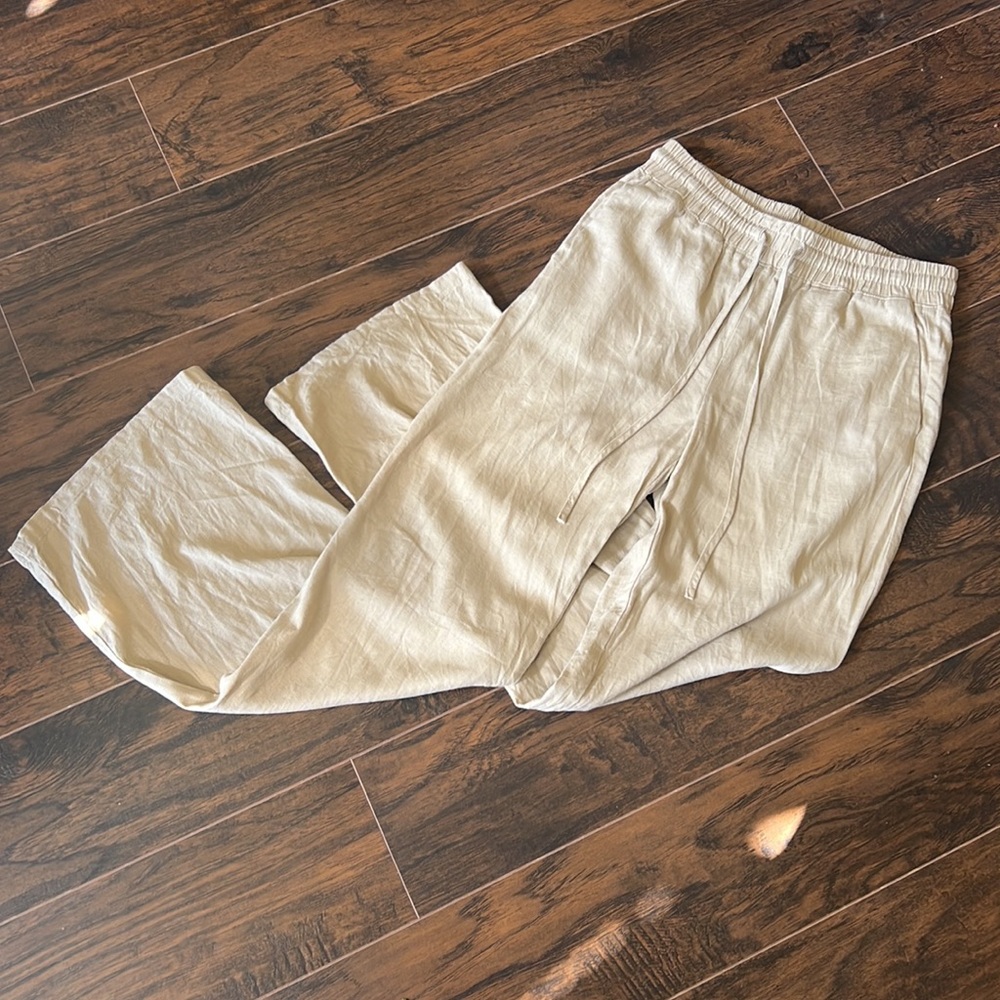 High Waist Wide leg Linen Trousers